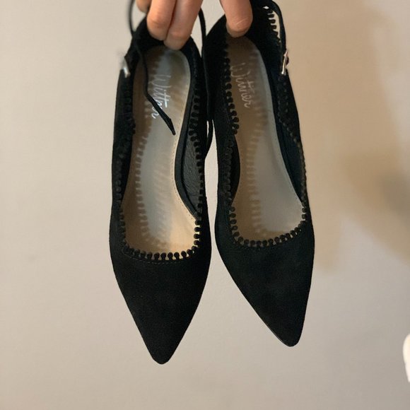 Wittner Black Suede Block Heels - Picture 1 of 4